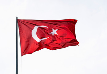 Turkish flag, close up