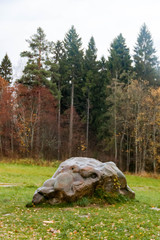 Woman's stone near Shakhmatovo museum of Russian poet Alexander Blok