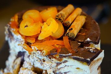 View of halva, a dense sticky confection made with ground sesame seeds