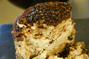 View of halva, a dense sticky confection made with ground sesame seeds