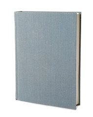 Book with blank grey cover on white background