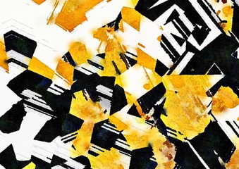 Fototapeta premium watercolor digital graphic kaleidoscope abstract background 