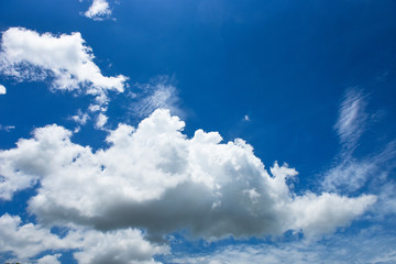 Blue sky white cloud white background. Beautiful sky and clouds in the afternoon.