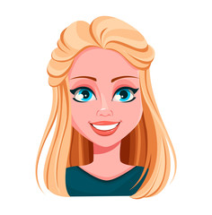 Face expression of beautiful blonde woman