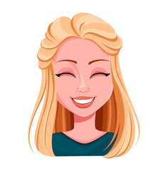 Face expression of beautiful blonde woman