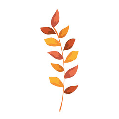 autumn branch with leafs isolated icon vector illustration design