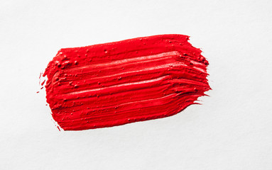 Red Abstract Stroke. Colorful raster watercolor brush stroke