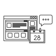 Obraz premium social media marketing with web page and icons vector illustration design