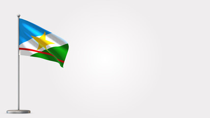 Roraima 3D waving flag illustration on Flagpole. Perfect for background with space on the right side.