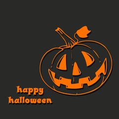 Halloween background. Halloween orange and black illustration with spooky heroes..