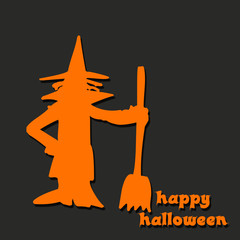 Halloween background. Halloween orange and black illustration with spooky heroes..