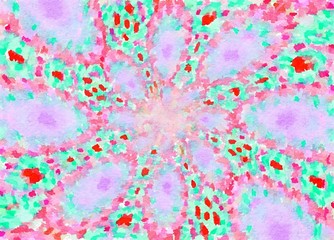 Obraz na płótnie Canvas watercolor digital graphic kaleidoscope abstract background 