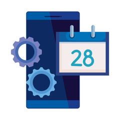 social media marketing with smartphone and icons vector illustration design