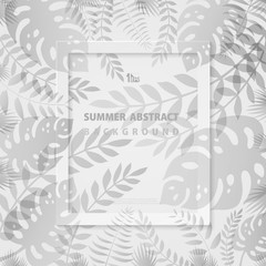 Abstract summer leaves design of trendy frame background. illustration vector eps10