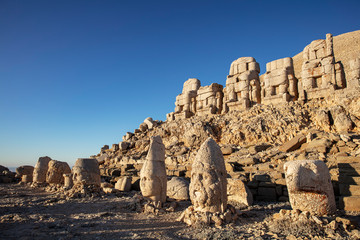 Statues on top of the Nemrut Mountain, in Adiyaman, Turkey