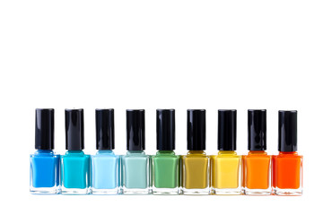 Nail polish bottles isolated on white background