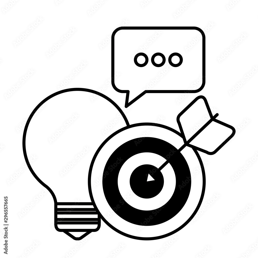 Canvas Prints social media marketing with light bulb and icons vector illustration design