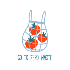 Go te zero waste. Cute zero waste poster