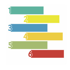 Fototapeta premium Colorful Numbered List 1 - 6 SVG Vector