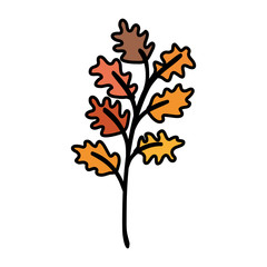 autumn branch with leafs isolated icon vector illustration design