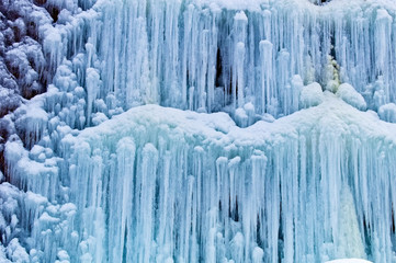 frozen waterfall in winter