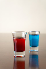 shots of Blue Curacao and Grenadine
