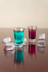 shots of Blue Curacao and Grenadine