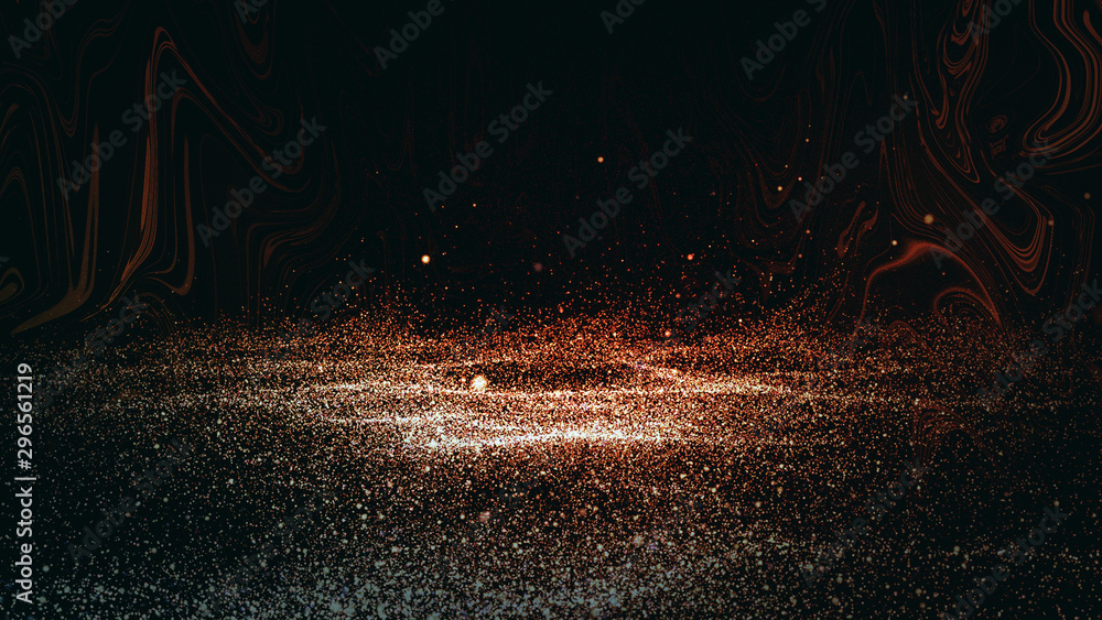 Sticker abstract light effect glow in darl space background