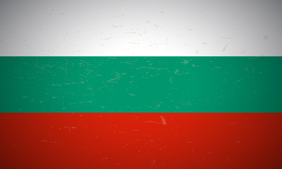 Flag of Bulgaria. Vector illustration. Grunge background