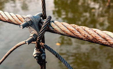 wire rope clip and steel ropes equipped to hold and make it connected.