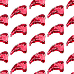 Classic english breakfast icons collection with beacon cheese ham bread and eggs abstract retro isolated hand drawn watercolor illustration