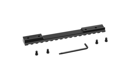 Quick disconnect mount made for holding a scope on a rifle isolated on white back. Quick Release Sniper Cantilever Scope Mount.