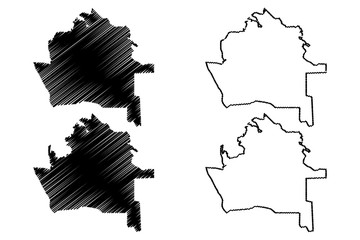 Dasoguz Region (Republic of Turkmenistan, Districts of Turkmenistan) map vector illustration, scribble sketch Dashowuz Province map....