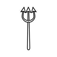halloween devil trident isolated icon vector illustration design