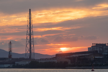 Obraz premium 北九州工業地帯の夕暮れ