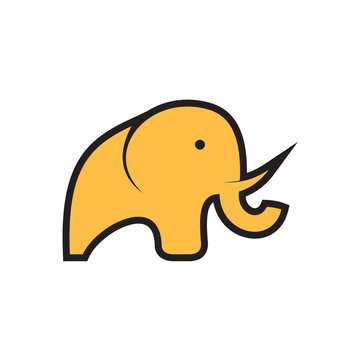 illustration of elephant logo stock