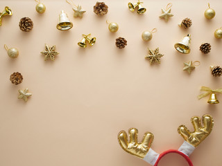 Christmas gold glitter elements.