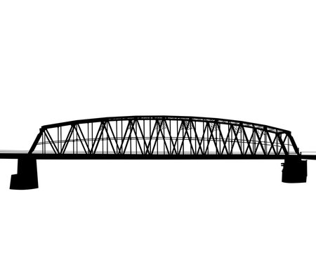 Old railway bridge on a white background