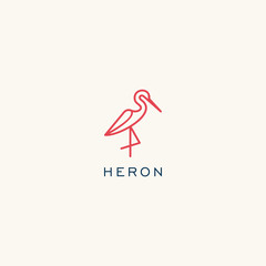 Heron logo design. Flamingo icon illustration vector