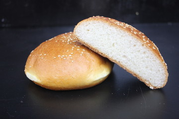 panino isolato per hamburger o sandwich nero bianco 