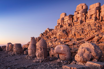 Statues on top of the Nemrut Mountain, in Adiyaman, Turkey