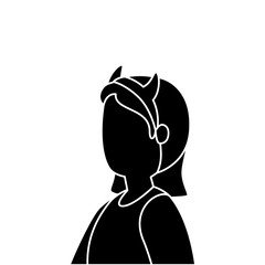 young woman disguised devil avatar character vector illustration design