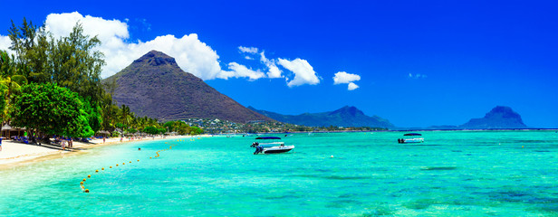 Beautiful Mauritius island with gorgeous beach Flic en flac