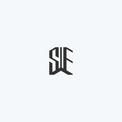 Obraz premium Abstract monogram letter SE logo design. Unique initial icon illustration vector