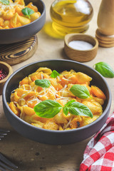 Pumpkin pasta with Parmesan cheese