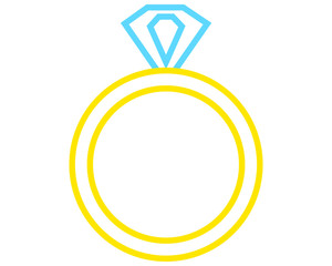 simple drawing vector, ring with diamond