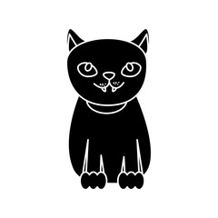 black cat halloween isolated icon vector illustration design