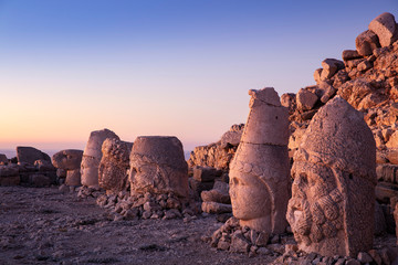 Statues on top of the Nemrut Mountain, in Adiyaman, Turkey
