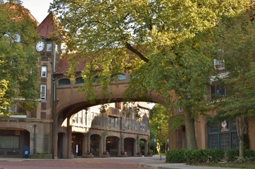 Charming Queens Neighborhood Arched Entrance to Forest Hills New York 