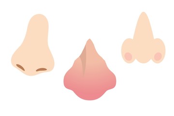 set of nose on white background